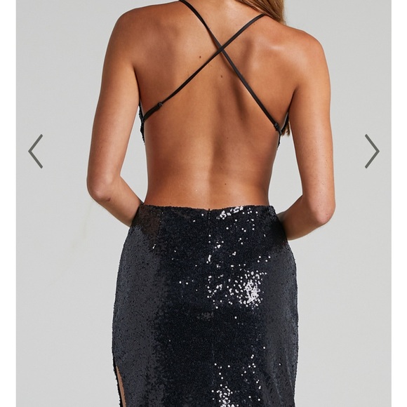 Sequin Halter Strap Mini Dress - Picture 2 of 7